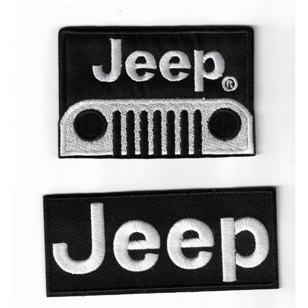 (2) Jeep Grill Logo Embroidered Iron-on Patches